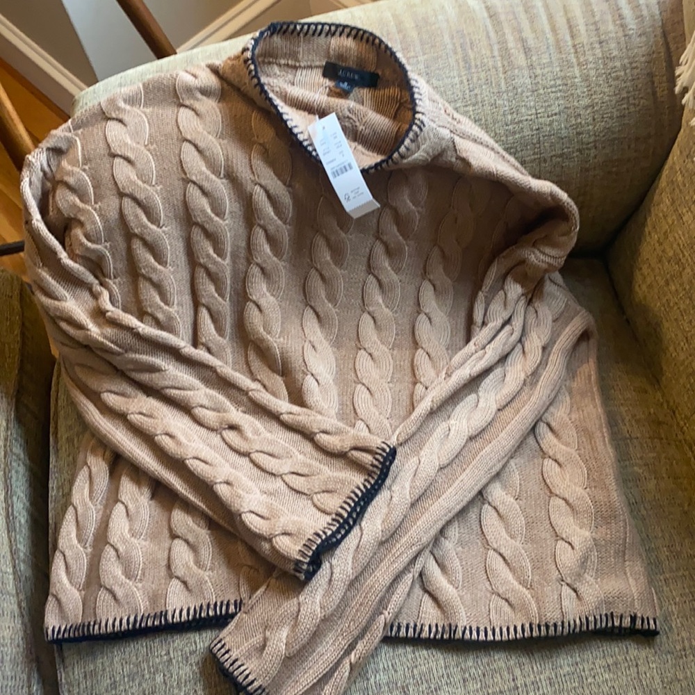 NWOT JCrew Cable knit cropped sweater